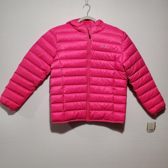 Eddie Bauer Girls Size XL Size 16 Pink Magenta Cirruslite Down Full Zip Jacket - Picture 1 of 11